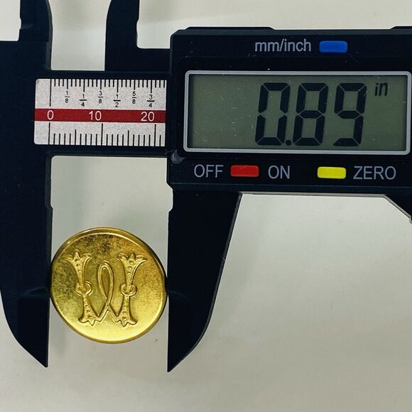 Vintage Monogram M or W Shank Buttons lot of 4 Pancraft Metal Sewing Collectible - Picture 5 of 5